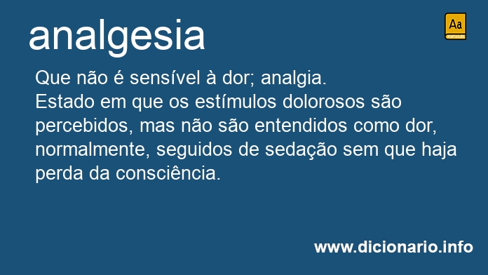 Significado de analgesia