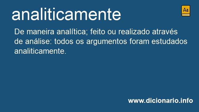Significado de analiticamente