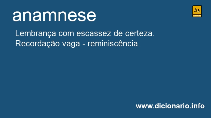 Significado de anamnese