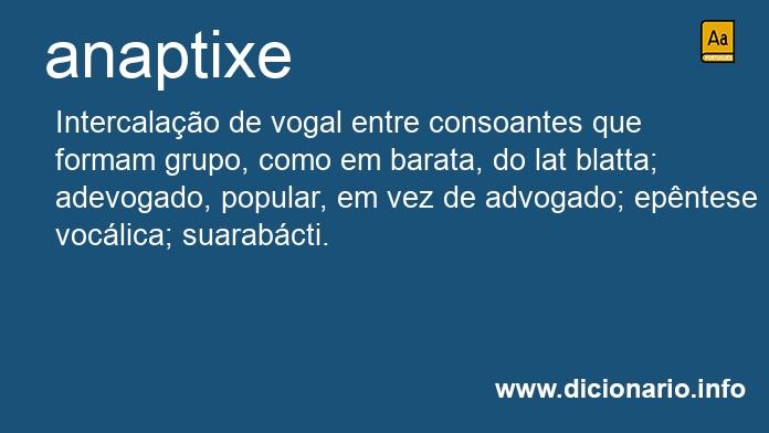 Significado de anaptixe