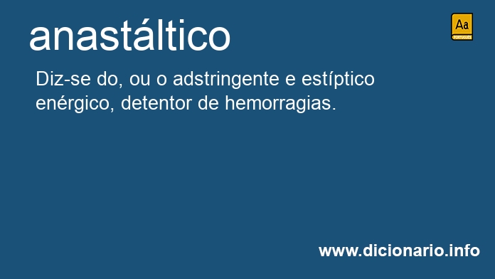Significado de anastltico
