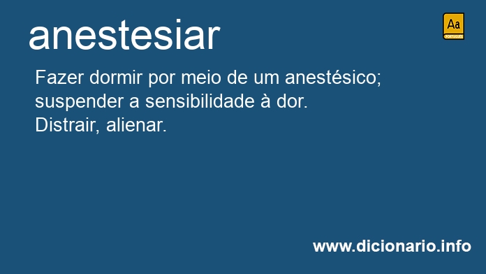 Significado de anestesiasse