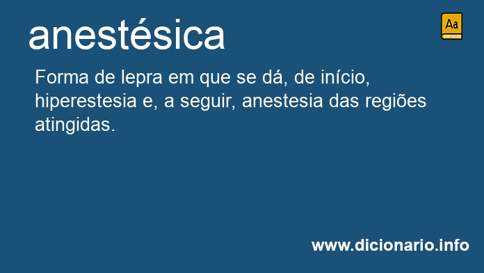 Significado de anestsica