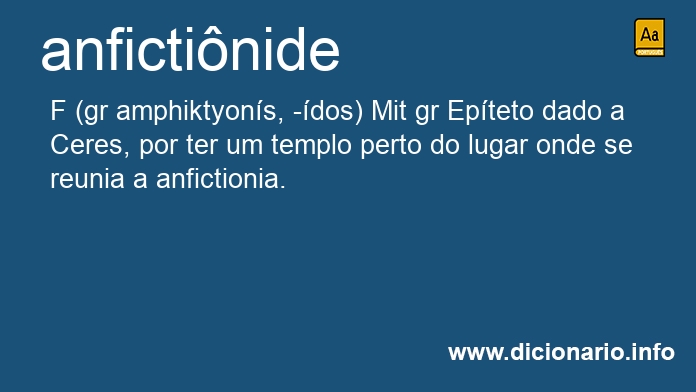 Significado de anfictinide