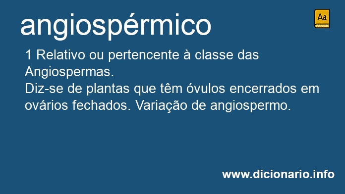 Significado de angiosprmico