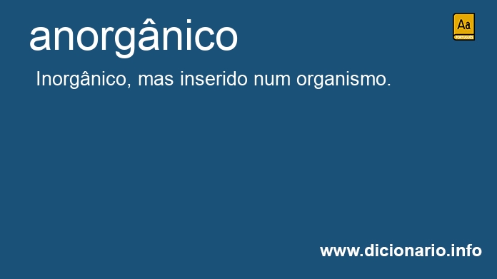 Significado de anorgnico