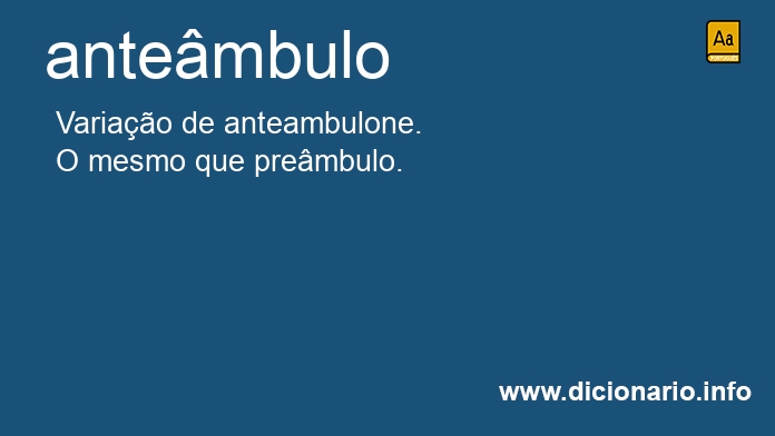 Significado de antembulo