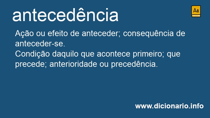 Significado de antecedncia