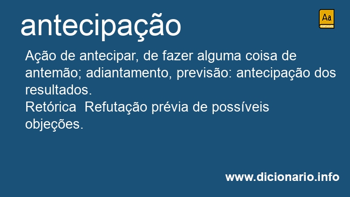 Significado de antecipao