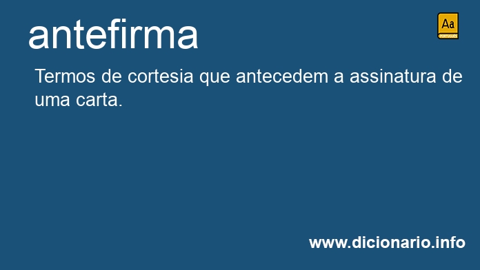 Significado de antefirma