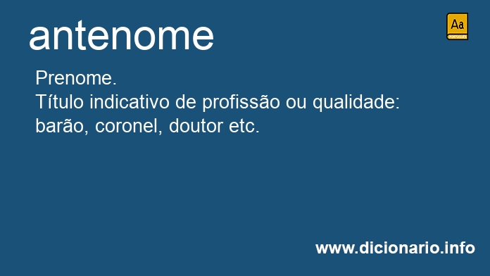 Significado de antenome