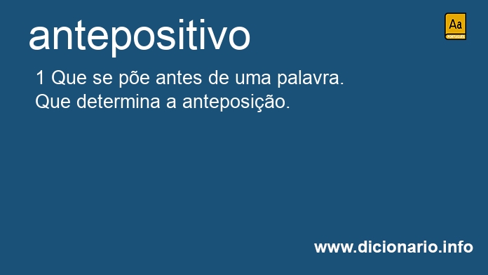 Significado de antepositiva