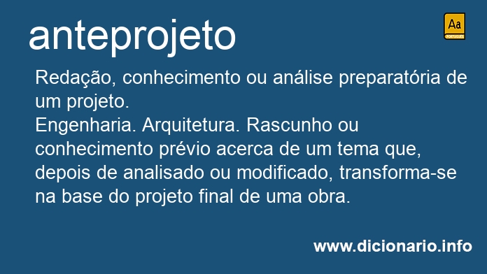 Significado de anteprojetos