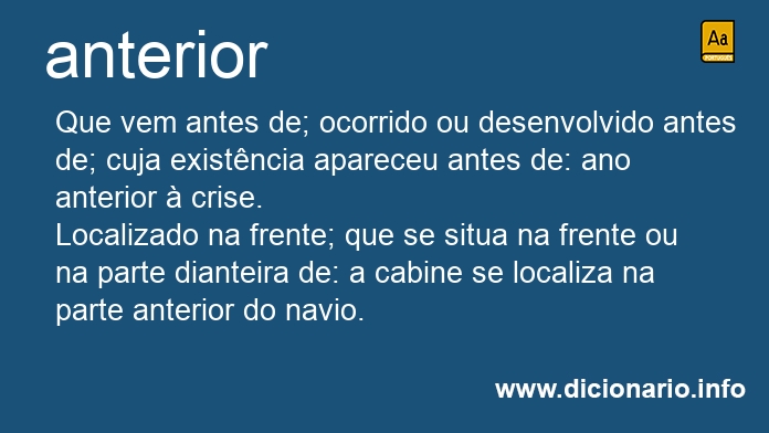 Significado de anterior