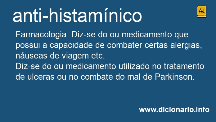 Significado de anti-histamnico