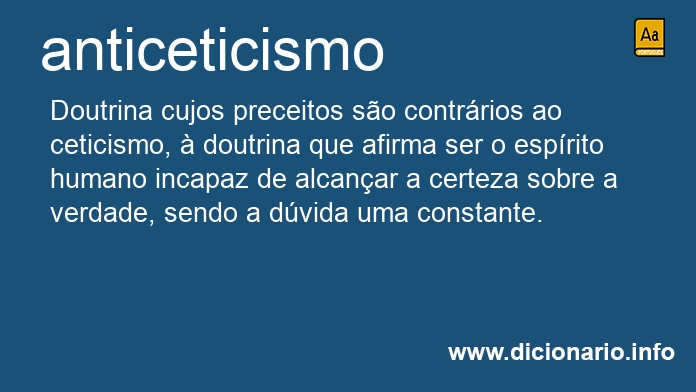 Significado de anticeticismo