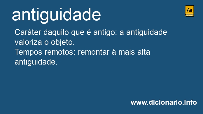 Significado de antiguidade