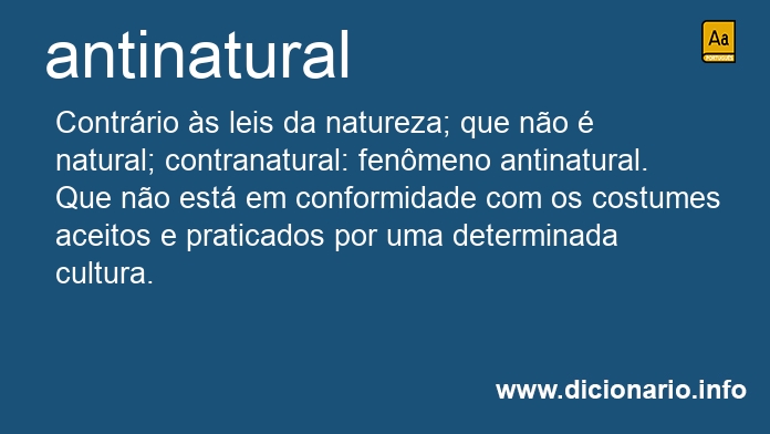 Significado de antinatural