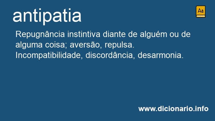 Significado de antipatia