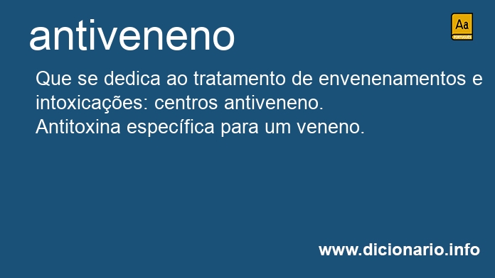 Significado de antiveneno