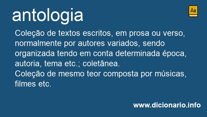 Significado de antologia