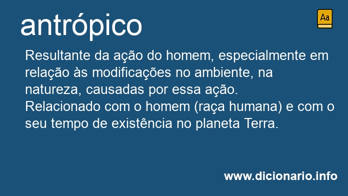 Significado de antrpico