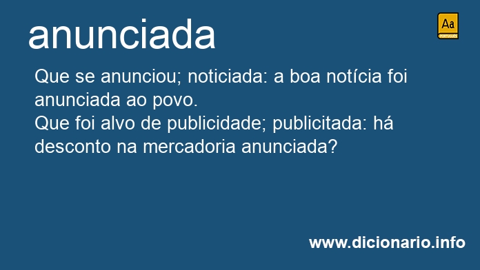 Significado de anunciada