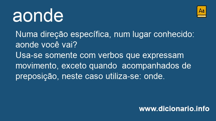 Significado de aonde