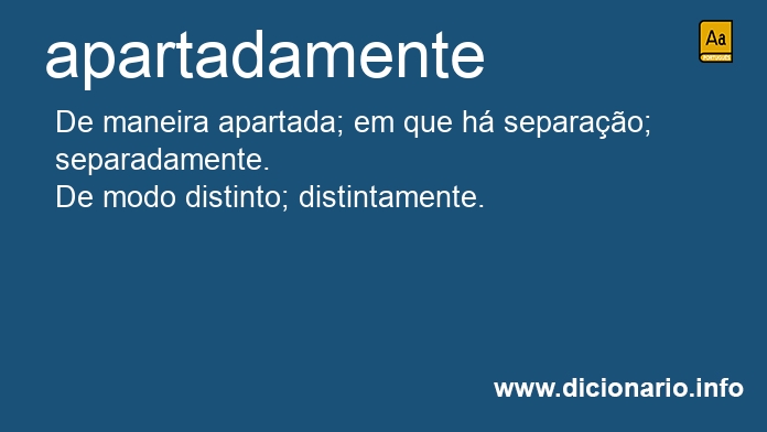 Significado de apartadamente
