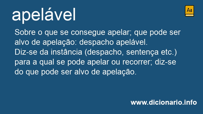 Significado de apelvel