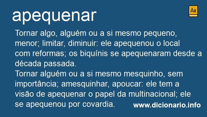 Significado de apequenara