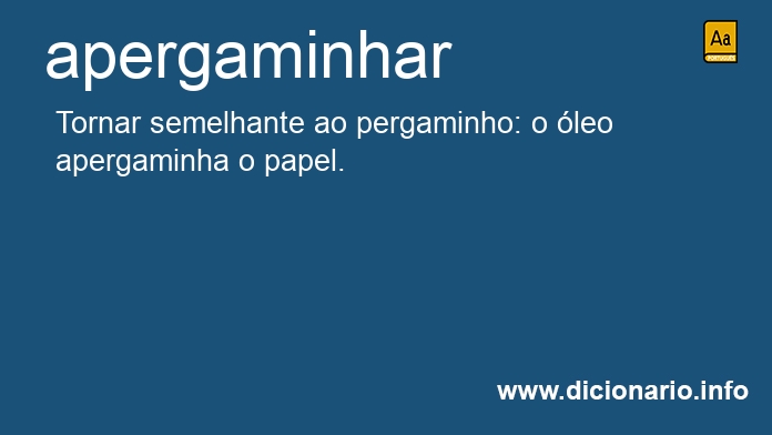 Significado de apergaminhar