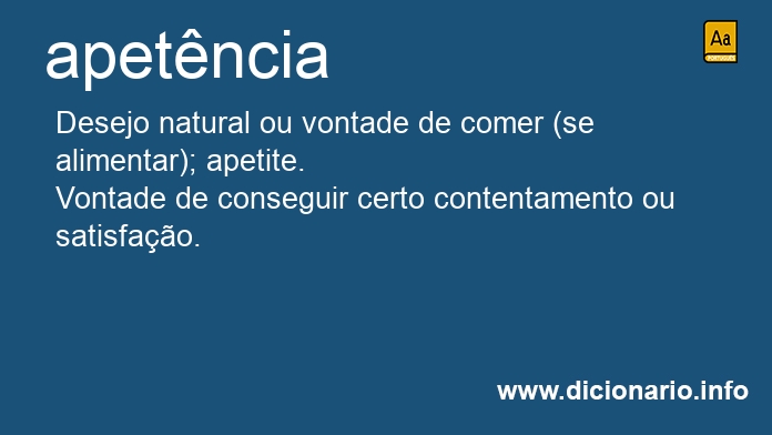 Significado de apetncia