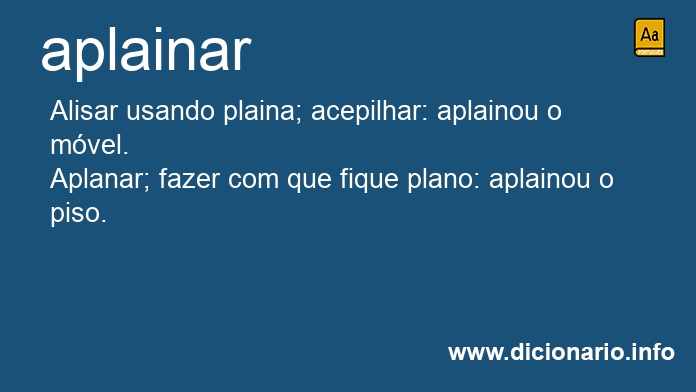 Significado de aplainar