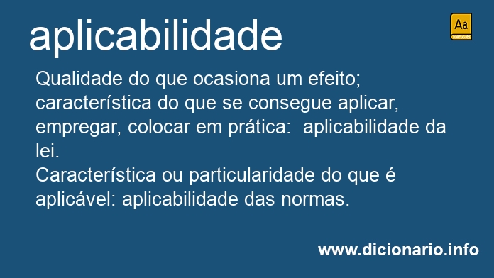 Significado de aplicabilidades