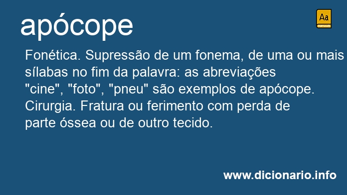 Significado de apcope