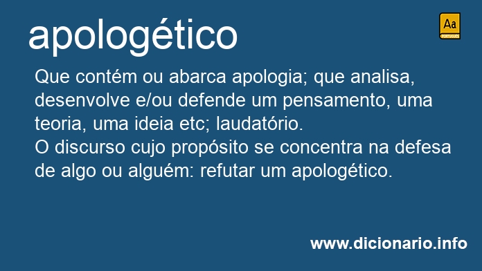 Significado de apologtico