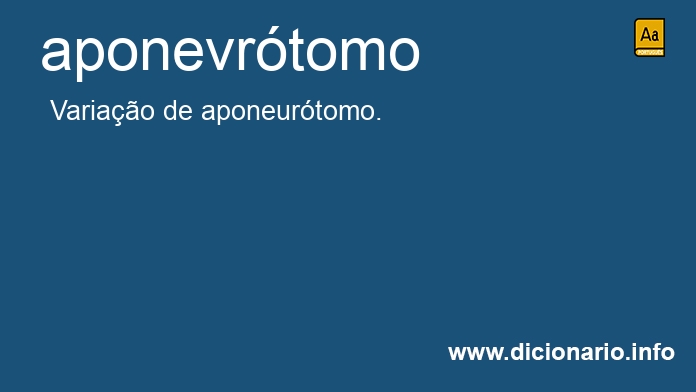 Significado de aponevrtomo