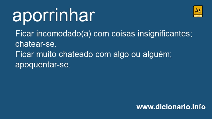 Significado de aporrinhando