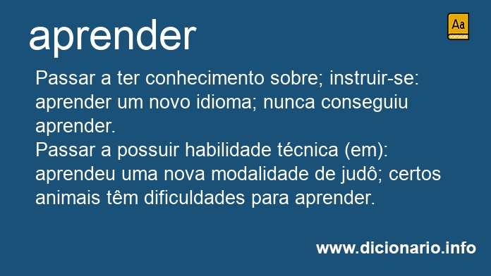 Significado de aprendeu