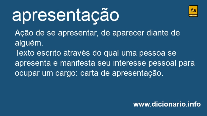 Significado de apresentao