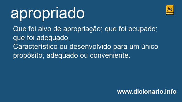 Significado de apropriado