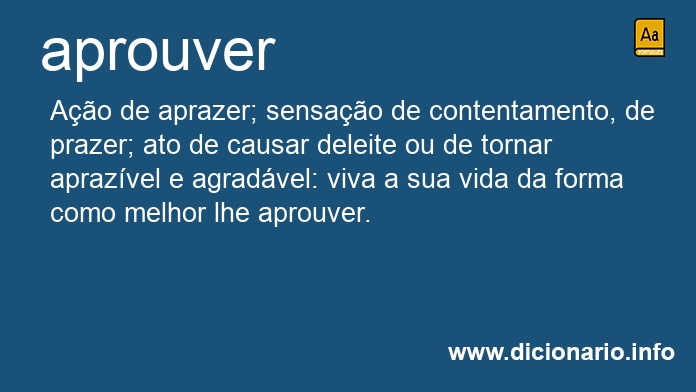 Significado de aprouver