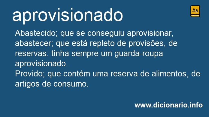 Significado de aprovisionado