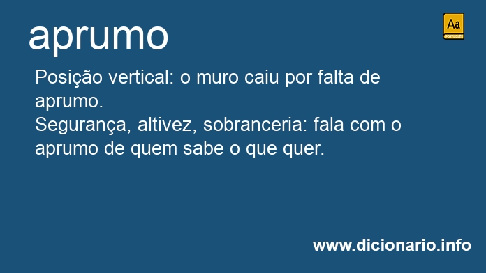 Significado de aprumos