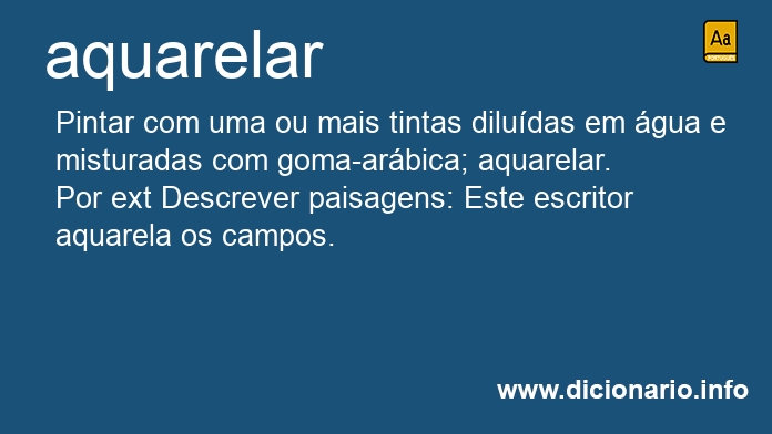 Significado de aquarelar
