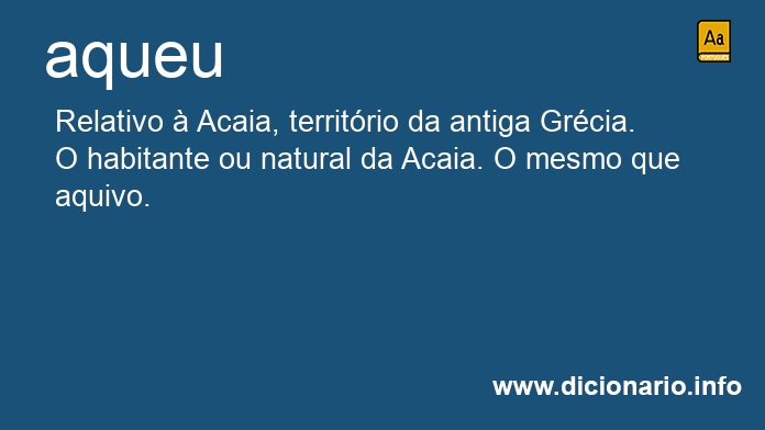 Significado de aqueia