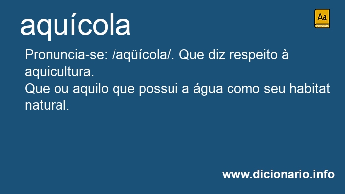 Significado de aqucola