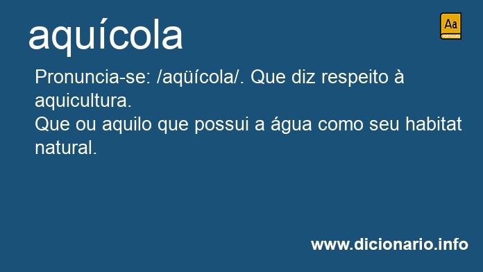 Significado de aqucola