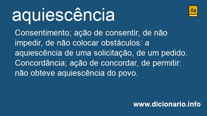 Significado de aquiescncia